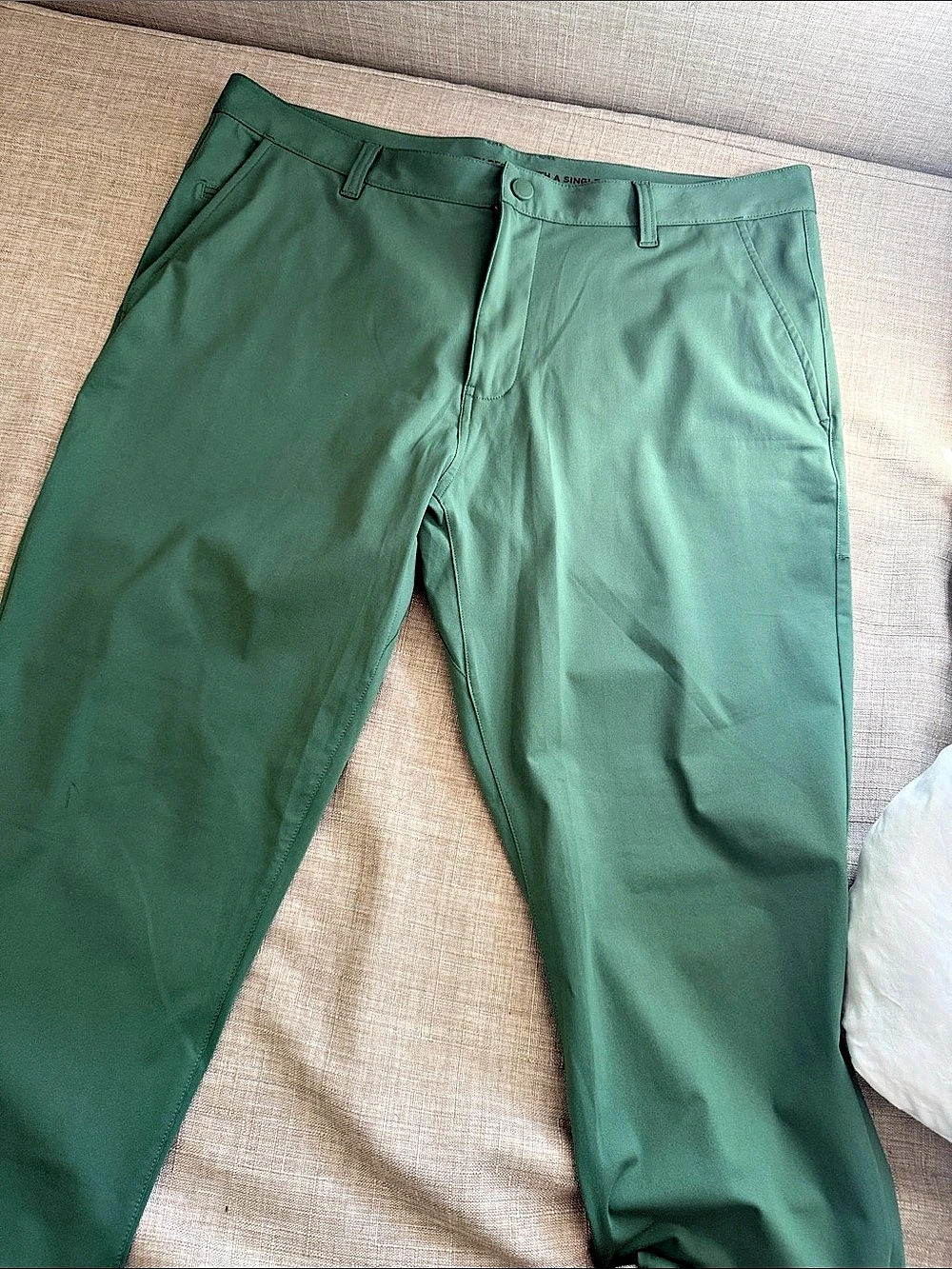 Rhone Commuter Pant Slim Men's Green Chino Pants Waist 36 Like New